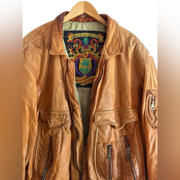 Vintage Brown American Basics Bomber Jacket - Picture 2 of 5